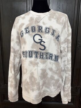 Unwind Georgia Southern Eagles Rugged Tie-dye Tan & cream Sweatshirt- Medium